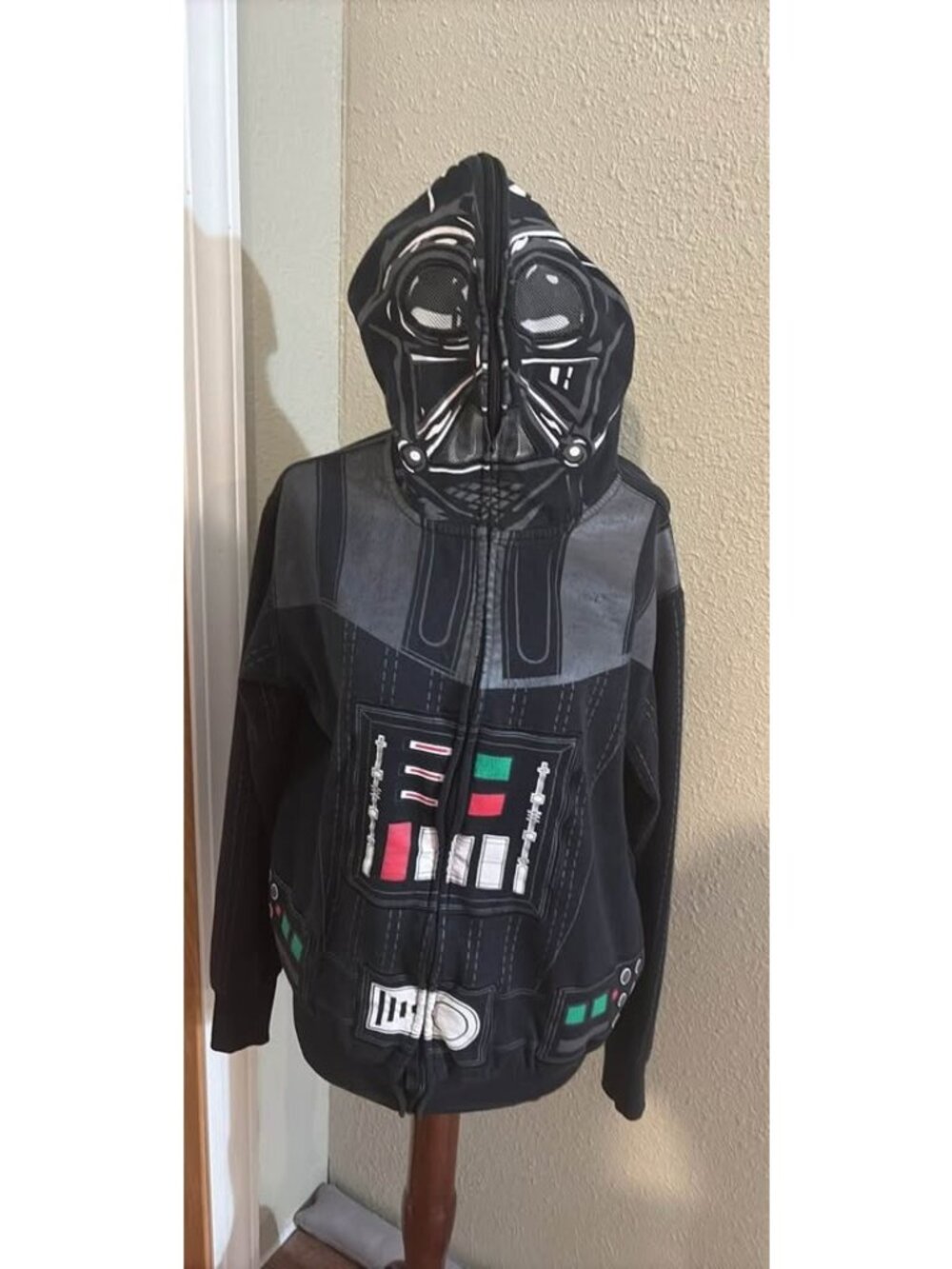 Darth Vader Full-Zip Hoodie With Masked Hood Black Unisex Medium Star Wars-Theme